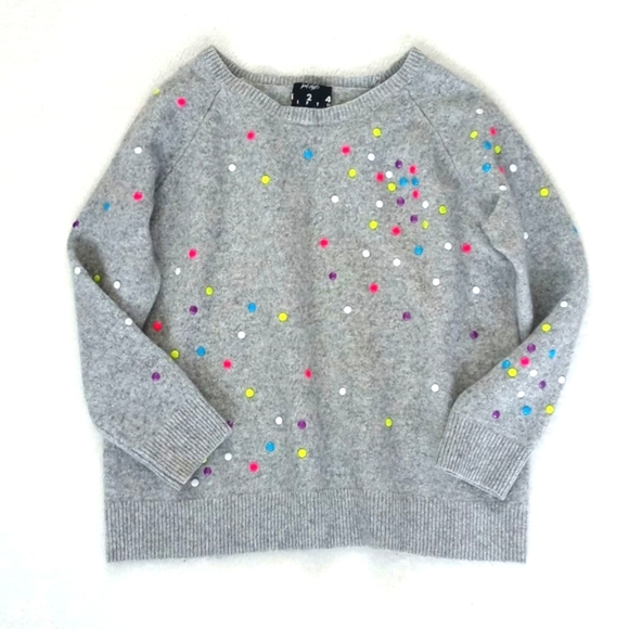 Lord & Taylor 424 Fifth Women's Grey Cashmere/ Wool Blend "Button" Sweater L - Picture 9 of 17